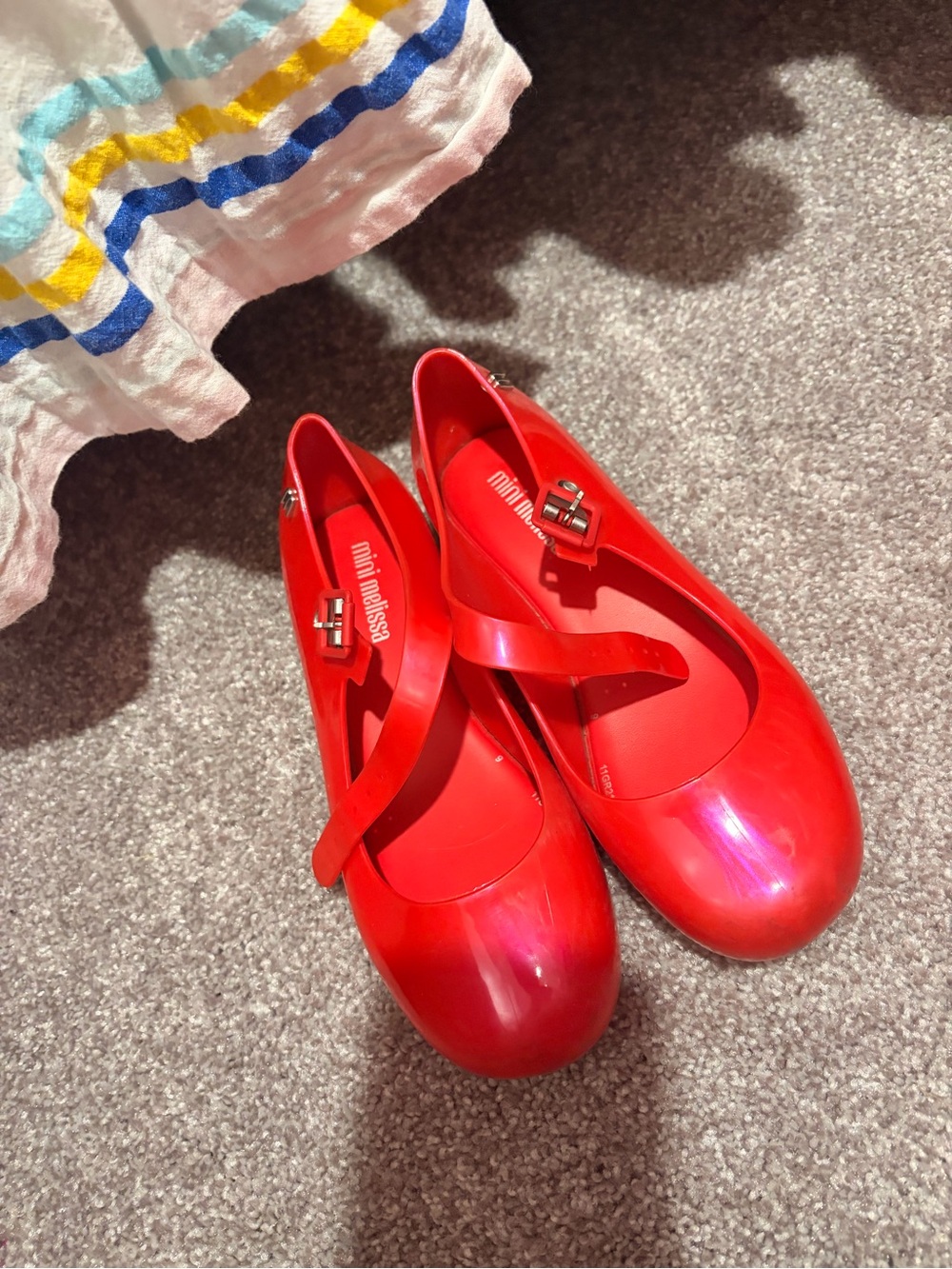 Mini Melissa Shiny Red Mary Jane Flats